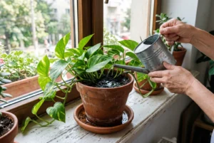 Udarea unei plante de apartament la baza tulpinilor